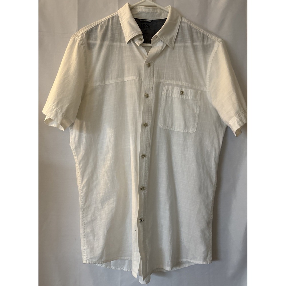 IZOD Saltwater‎ Relaxed Classics White Shirt Mens Medium Business/casual Button